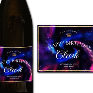 Étiquette personnalisée de bouteille de champagne/prosecco 21e/30e/40e/50e idéal/anniversaire/anniversaire/cadeau de mariage autocollant d'étiquette personnalisée