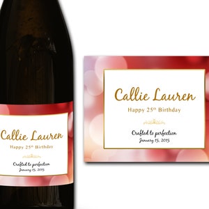 Étiquette personnalisée de bouteille de champagne/prosecco 21e/30e/40e/50e idéal/anniversaire/anniversaire/cadeau de mariage autocollant d'étiquette personnalisée