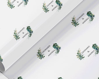 Gepersonaliseerde cadeauverpakking voor bruidspaar, op maat gemaakt inpakpapier, jubileumcadeau, fotorol ecopapier, koppelcadeau, verlovingscadeau