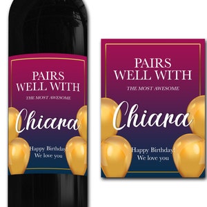 Étiquette de bouteille de vin personnalisée 21e/30e/40e/50e idéal célébration/anniversaire/anniversaire/cadeau de mariage autocollant d'étiquette de bouteille personnalisée