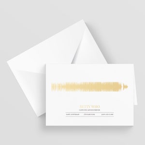 Carte de voeux Soundwave personnalisée A5, chanson spéciale, anniversaire, fiançailles, carte d'anniversaire, carte de voeux musicale, n'importe quel artiste n'importe quelle chanson