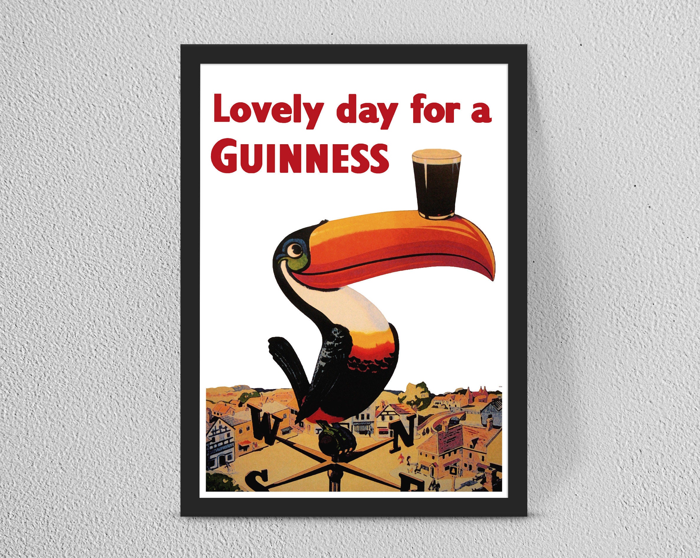 Guinness vintage poster- Vintage home decor wall art - Framed/Unframed - Multiple sizes available d12