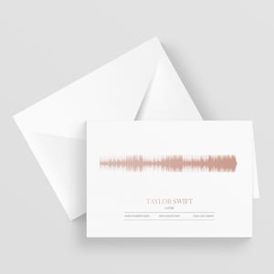 Carte de voeux Soundwave personnalisée A5, chanson spéciale, anniversaire, fiançailles, carte d'anniversaire, carte de voeux musicale, n'importe quel artiste n'importe quelle chanson