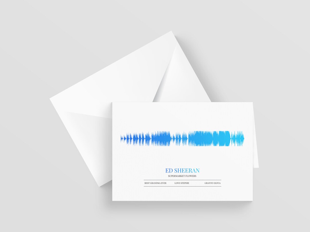 Personalised Soundwave Greeting Card A5, Special Song, Anniversary ...