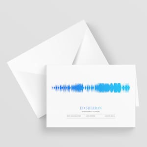 Carte de voeux Soundwave personnalisée A5, chanson spéciale, anniversaire, fiançailles, carte d'anniversaire, carte de voeux musicale, n'importe quel artiste n'importe quelle chanson