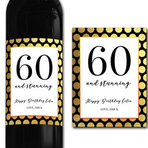 Étiquette de bouteille de vin personnalisée 21e/30e/40e/50e idéal célébration/anniversaire/anniversaire/cadeau de mariage autocollant d'étiquette de bouteille personnalisée