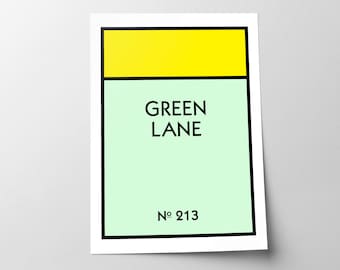 Personalised Board game Monopoly inspired street art print, New home decor, Wall gallery, House warming, Road print poster Framed/Unframed