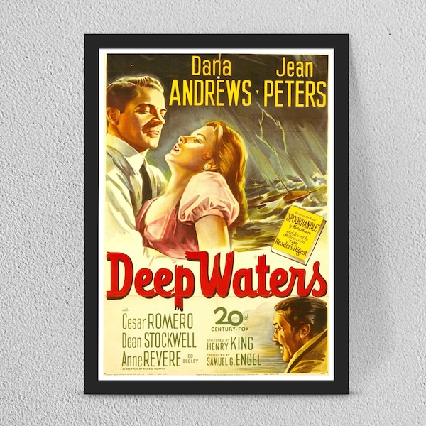 Tiefes Wasser Film Poster - Vintage Home Decor Wandkunst - Gerahmt/Ungerahmt - Mehrere Größen verfügbar b47