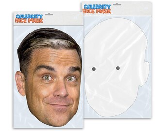 Personalised funny Celebrity face mask Robbie Williams ready to wear,  fun party gifts unique for fans, novelty face masks