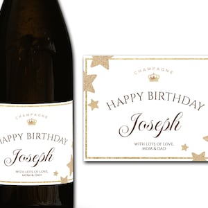 Étiquette personnalisée de bouteille de champagne/prosecco 21e/30e/40e/50e idéal/anniversaire/anniversaire/cadeau de mariage autocollant d'étiquette personnalisée