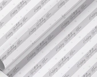 Gepersonaliseerde Happy birthday cadeauverpakking, op maat gemaakt inpakpapier, verjaardagscadeau, fotorol ecopapier, elke naam/elke leeftijd/elke formulering