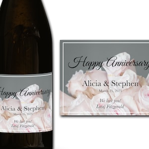 Étiquette personnalisée de bouteille de champagne/prosecco 21e/30e/40e/50e idéal/anniversaire/anniversaire/cadeau de mariage autocollant d'étiquette personnalisée
