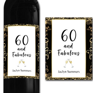 Étiquette de bouteille de vin personnalisée 21e/30e/40e/50e idéal célébration/anniversaire/anniversaire/cadeau de mariage autocollant d'étiquette de bouteille personnalisée