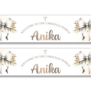 Personalised Baptism/Christening Banners - Any Name, Age and Occasion, Bunting, Event decor, Suprise banner, Party decor event banners