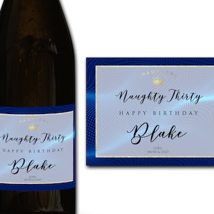 Etiqueta personalizada para botella de champán/prosecco 21/30/40/50 Ideal/aniversario/cumpleaños/regalo de boda etiqueta adhesiva personalizada