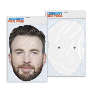 Personalised funny Celebrity face mask Chris Evans ready to wear,  fun party gifts unique for fans, novelty face masks