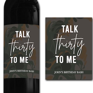 Étiquette de bouteille de vin personnalisée 21e/30e/40e/50e idéal célébration/anniversaire/anniversaire/cadeau de mariage autocollant d'étiquette de bouteille personnalisée