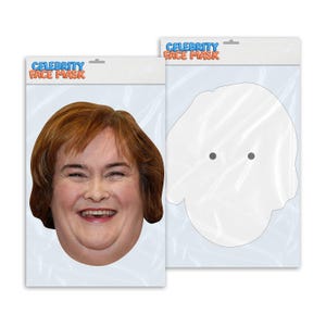 Personalised funny Celebrity face mask Susan Boyle ready to wear,  fun party gifts unique for fans, novelty face masks