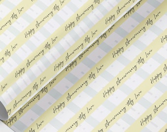 Gepersonaliseerde verjaardagscadeauverpakking, op maat gemaakt inpakpapier, jubileumcadeau, fotorol ecopapier, cadeau voor koppels, verlovingscadeau