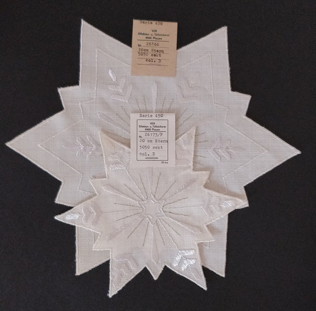 Original Pair of xmas Beautiful Stars - Vintage Original German Super Quality Christmas Cloths