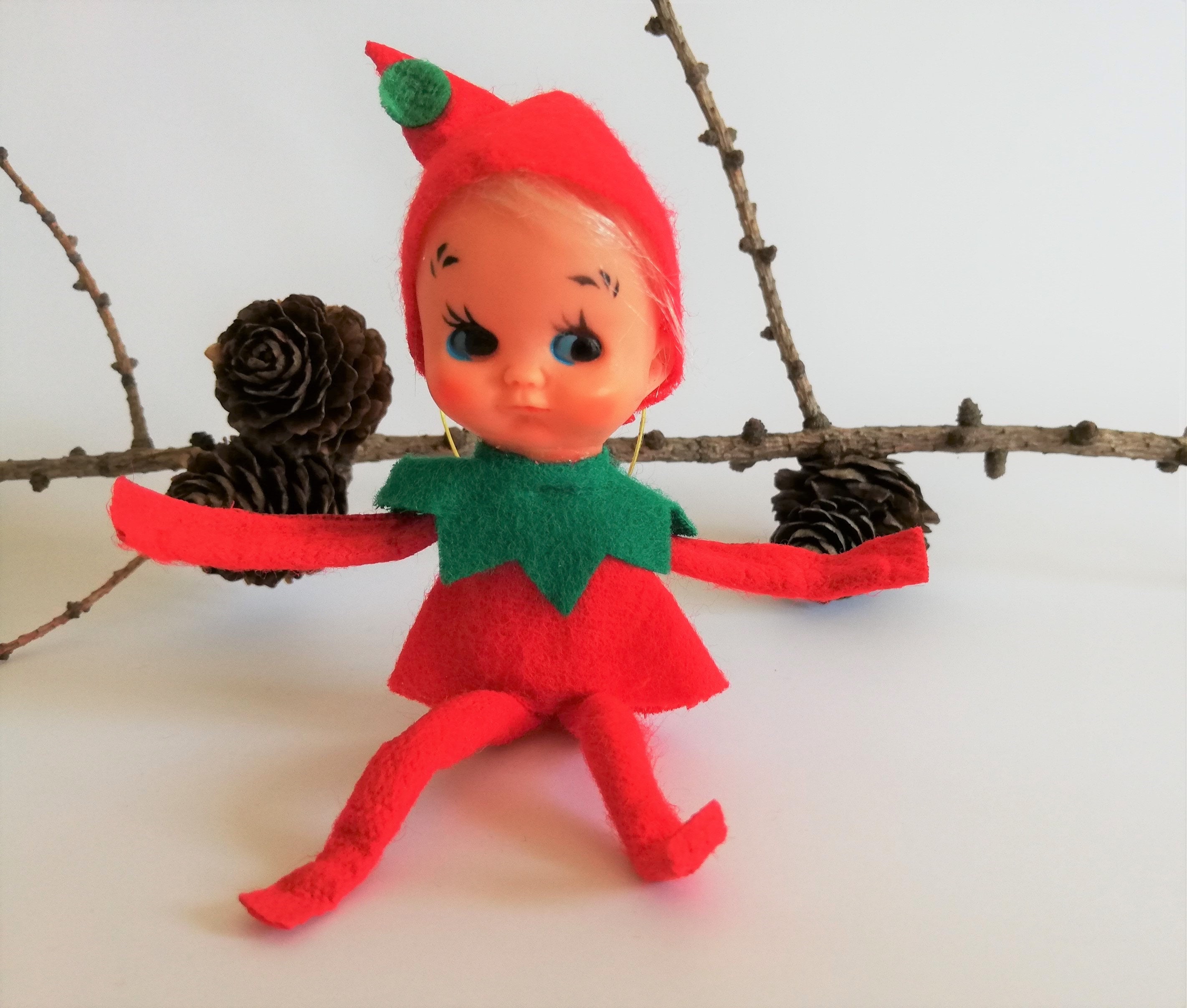 VINTAGE ELF FIGUR 1960s Girl Elf Christmas Decor | Etsy
