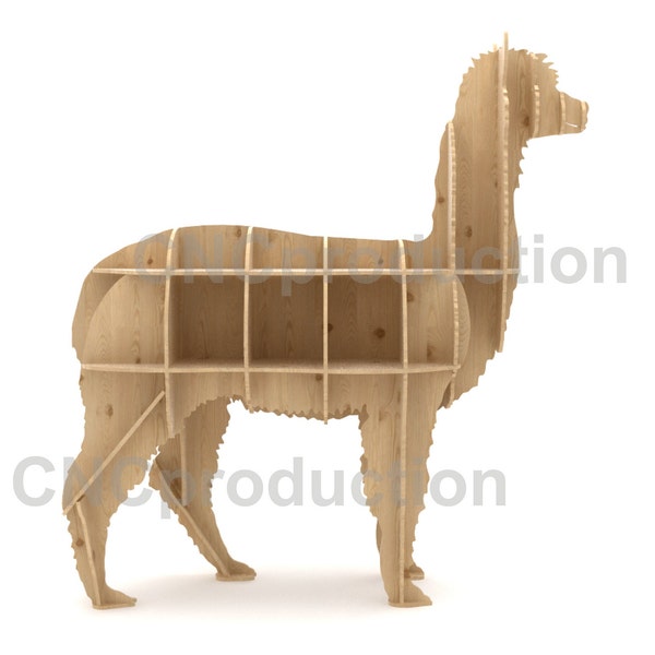 ALPACA SHELF - dxf plan laser cutting file home decor interior design, digital file book shelf