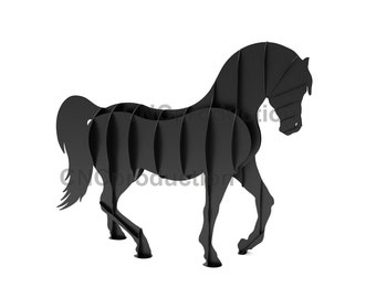 HORSE garden decoration, cnc laser and plasma cutting plan, dxf file