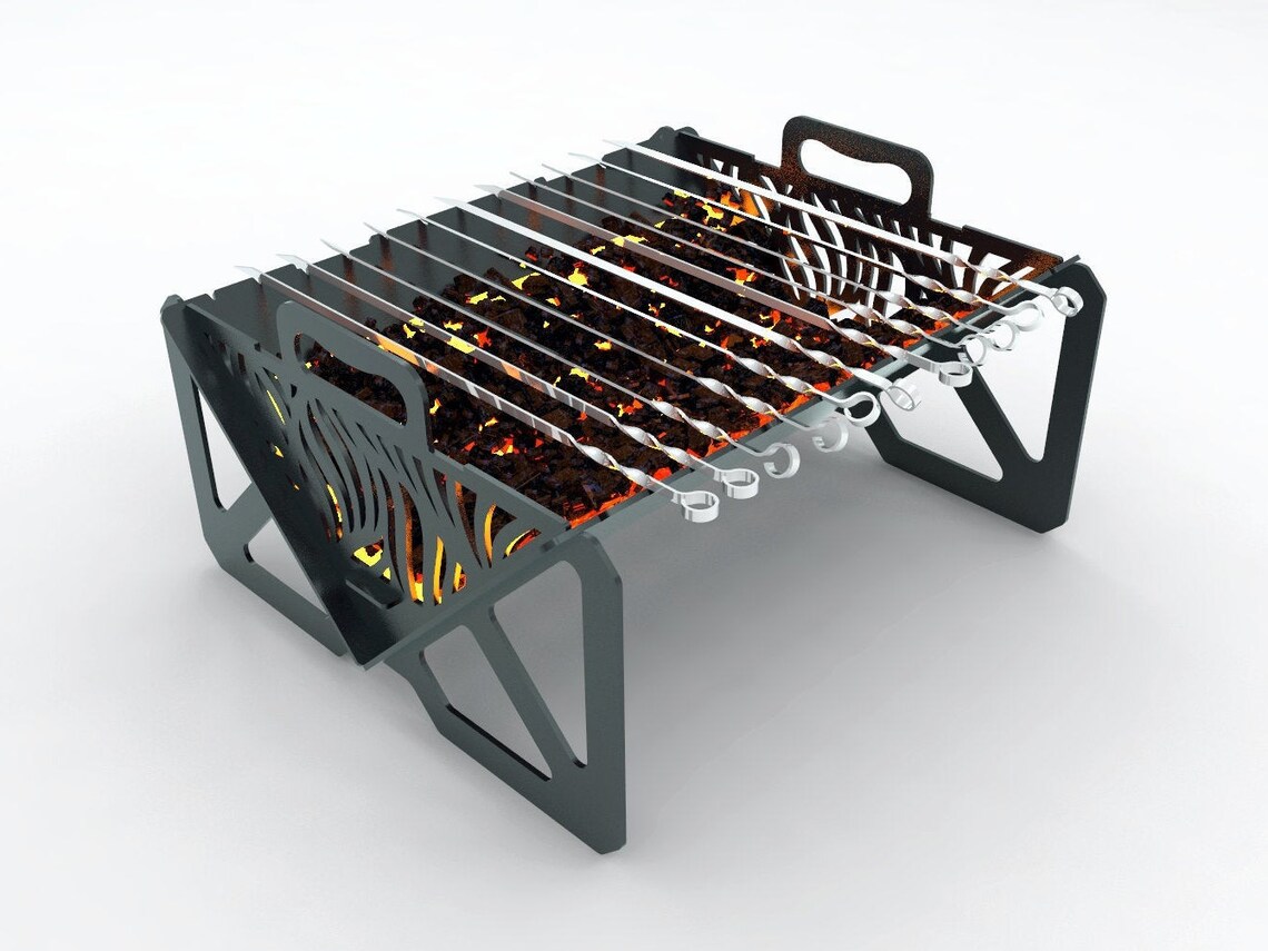 Fire Pit dxf plan Collapsible bbq Portable barbeque Etsy