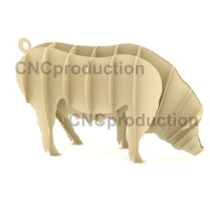 PIG garden decoration, cnc laser and plasma cutting plan, dxf file