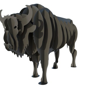 BISON BBQ cnc animal templates, flower stand, cnc laser and plasma cutting plan, dxf file