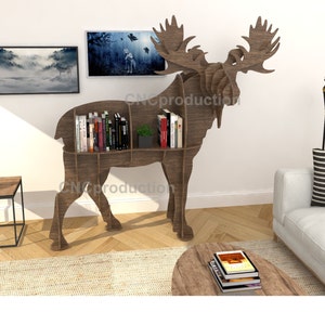 MOOSE SHELF - dxf plan laser cutting file home decor interior design, digital file book shelf