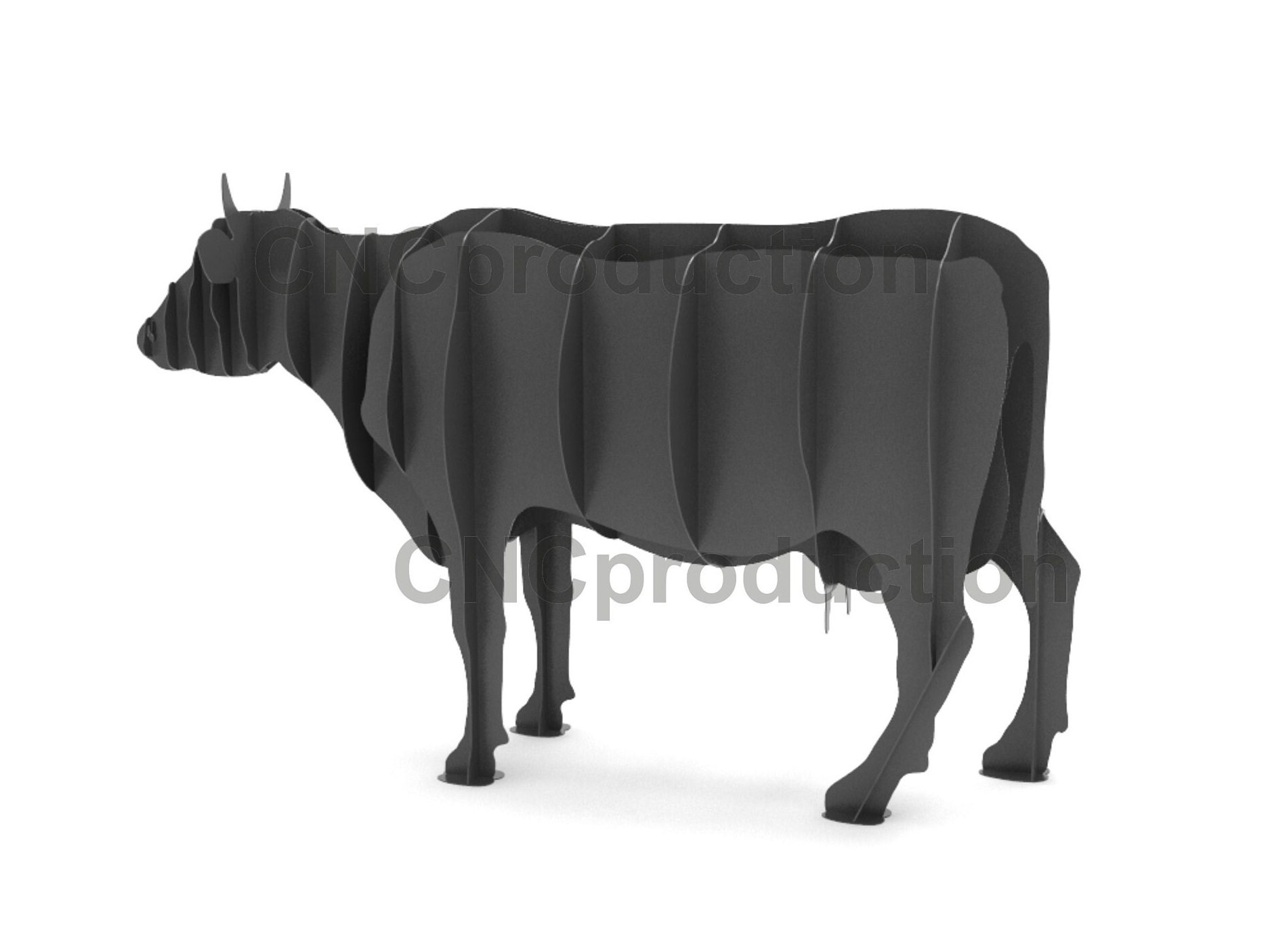 COW garden decoration, cnc laser and plasma cutting plan, dxf file