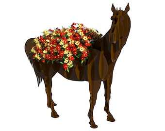 HORSE BBQ cnc animal templates, flower stand, cnc laser and plasma cutting plan, dxf file