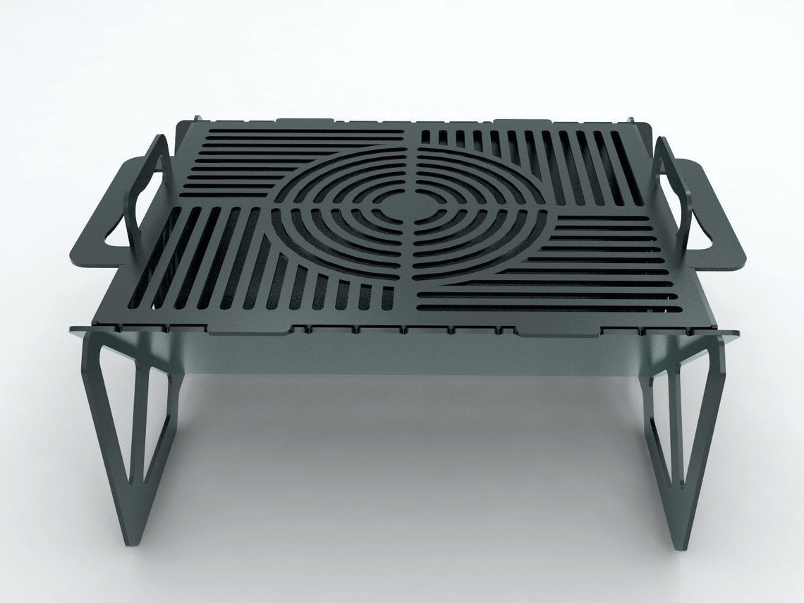 Fire Pit Dxf Plan Collapsible Bbq Portable Barbeque Etsy