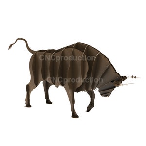 Decoración de jardín BULL, plano de corte por láser y plasma cnc bisonte, archivo dxf
