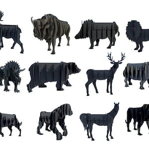 Big set of animal bbq & flower stand, cnc laser and plasma cutting plan, dxf file 12 pcs