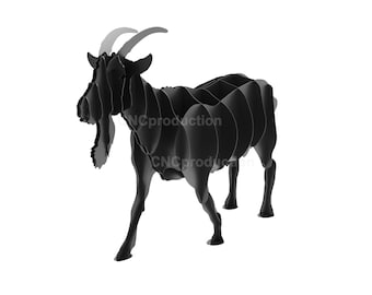 GOAT garden decoration, ibex cnc laser and plasma cutting plan, dxf file