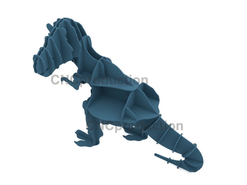 T-REX SHELF dxf plan laser cutting file, dinosaur home decor interior design, tyrannosaur digital file book shelf image 4