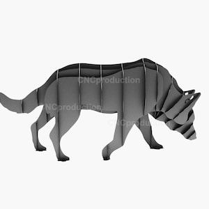 Décoration de jardin LOUP, plan de découpe laser et plasma cnc, fichier dxf