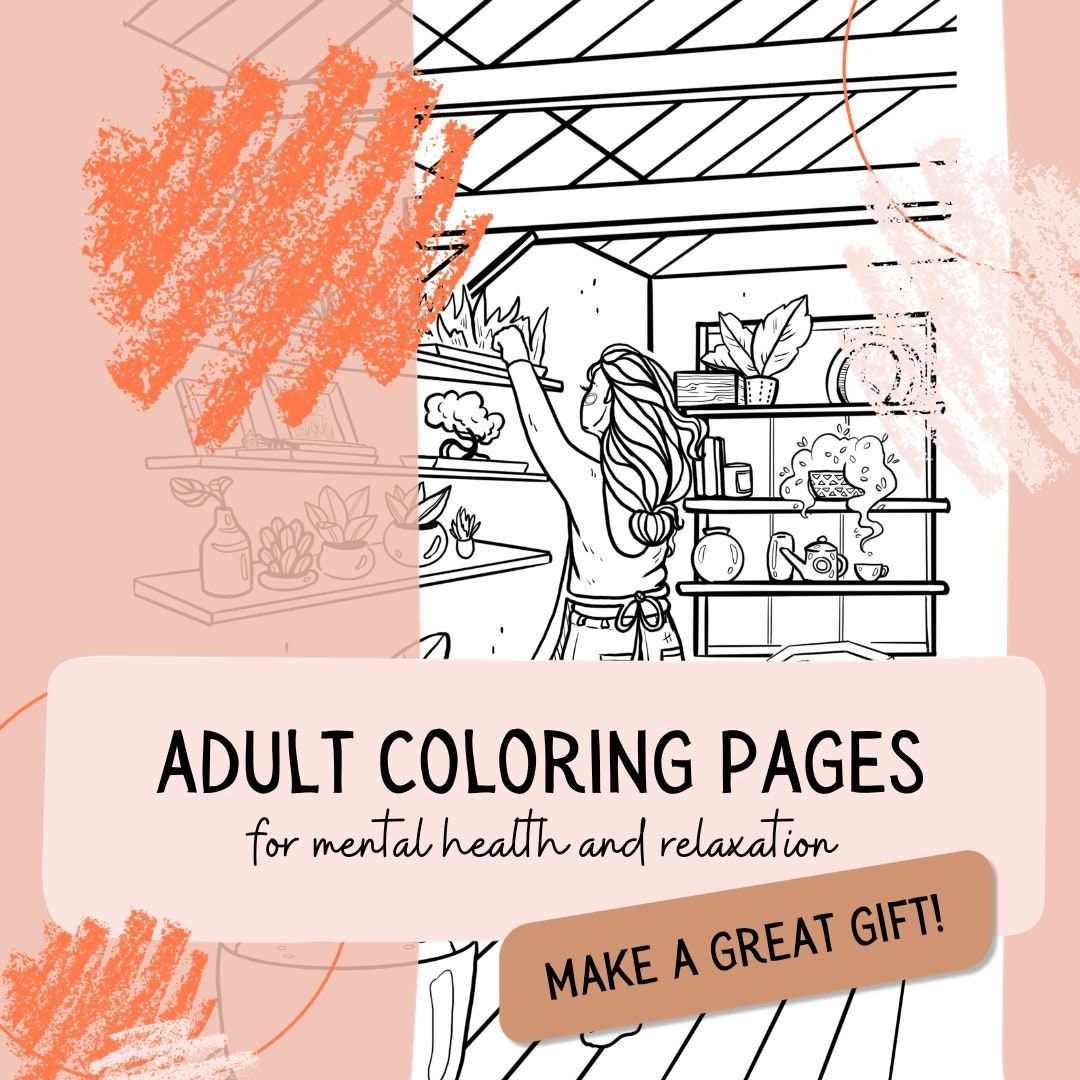 Adult Coloring Pages for Mental Health - Etsy