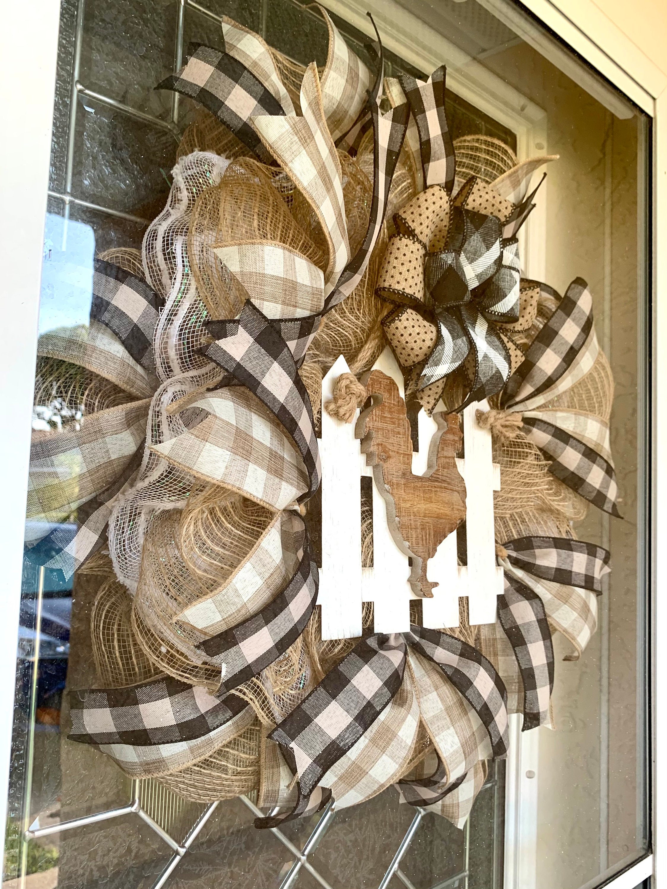Screen Door Wreath Storm Door Wreath Chicken Wreath Etsy