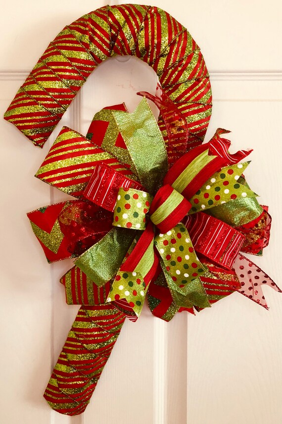 Candy Cane Door Decor Bow Image 0