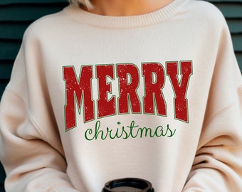 Merry Christmas PNG, Merry Varsity Sublimation Design, Christmas png, Christmas Shirt Retro Design, Digital Download