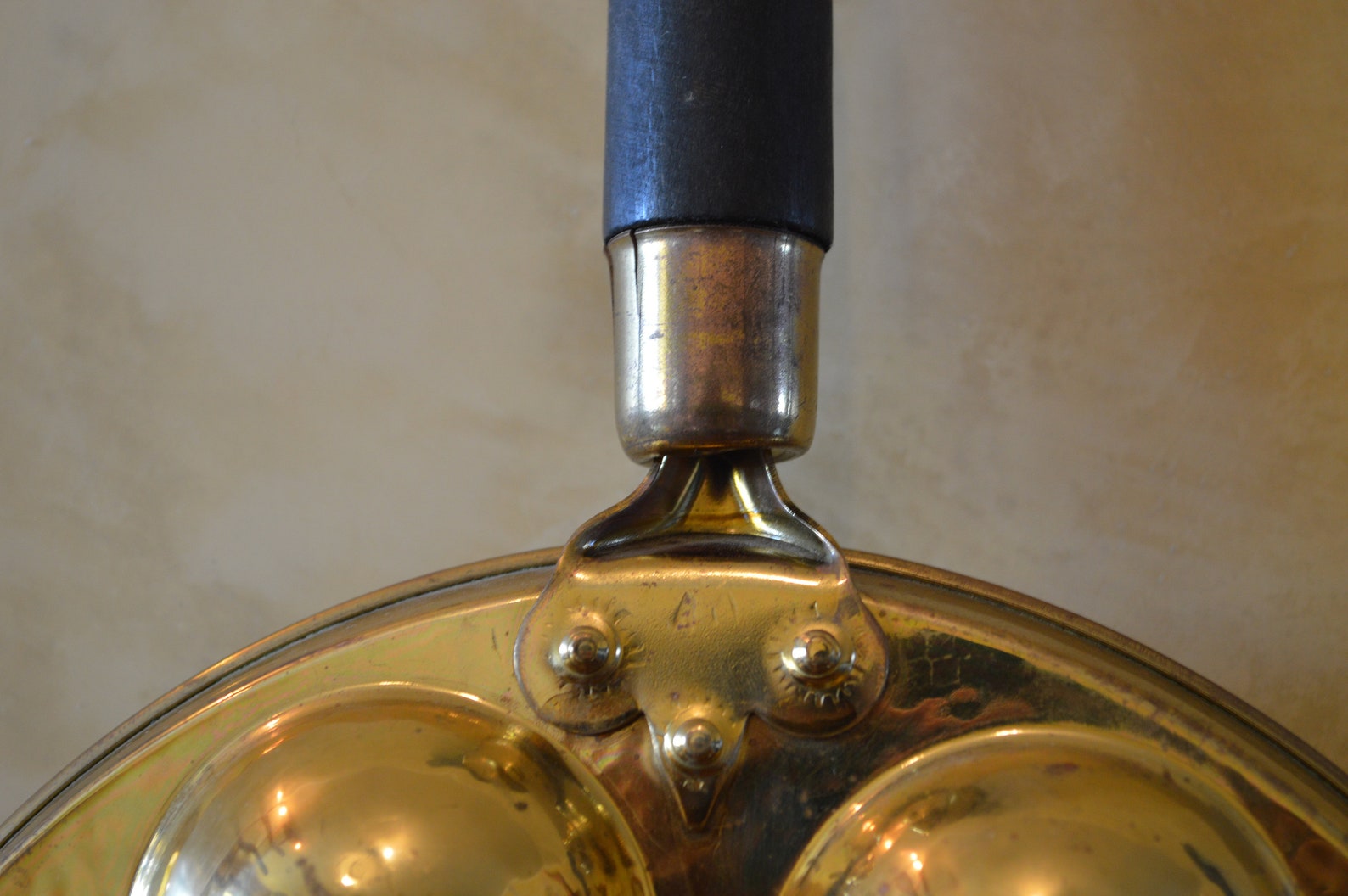 Vintage Brass Pans With Wood Handles Set of Two Egg Pans Etsy