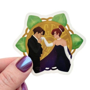 Anastasia & Dimitri, Together in Paris 3&quot; Transparent Vinyl Sticker | Anastasia Romanov 90s Don Bluth Animated Movie