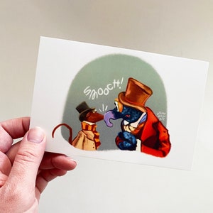 Rizzo + Gonzo Smooch (A Muppet Christmas Carol) 4x6 Postcard | Christmas, Holiday Postcrossing Stationery