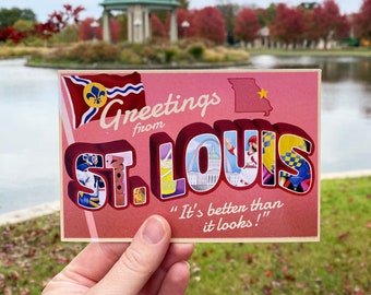 Greetings From St. Louis 4x6 Postcard | Saint Louis, Missouri, Snail Mail