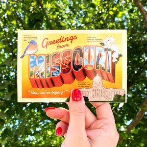 Greetings from Missouri 4x6 Postcard | MO Postcard, Show Me State