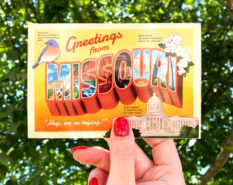 Greetings from Missouri 4x6 Postcard | MO Postcard, Show Me State