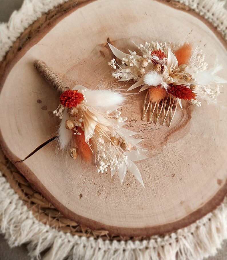 Boutonnière en fleurs séchées image 2